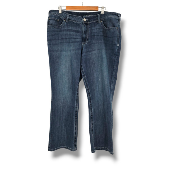 Maurices Women's Plus Stretch Boot‎ Cut Jeans Dark Wash Size 22W Short - Picture 1 of 13